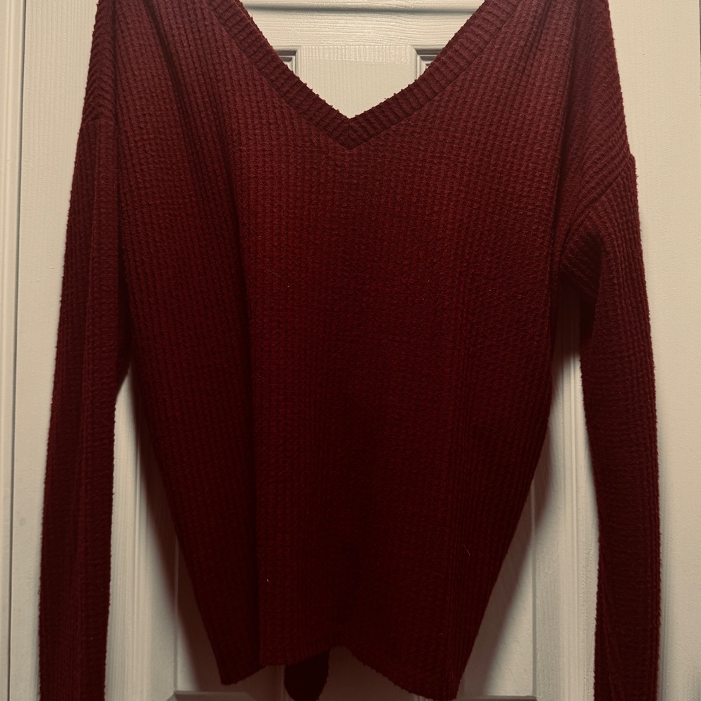 BKE Cozy Burgundy Knit Sweater